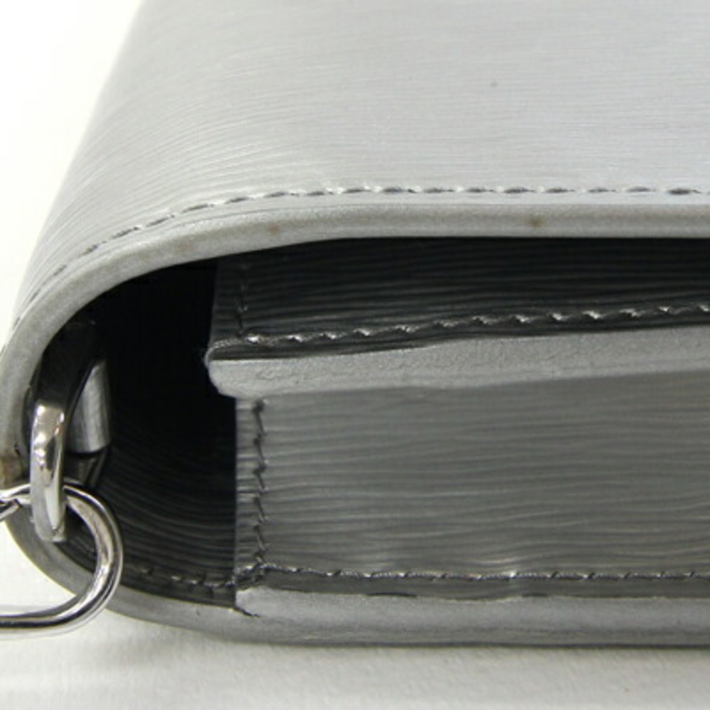 Prada Shoulder Bag 1BP016 Silver Leather Pochette Wallet Women's PRADA - Picture 8 of 9